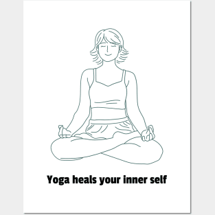 Yoga Heals Your Inner self - Yoga Motivation Quote Posters and Art